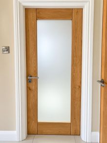 4x Internal Doors Frosted Glass Panels & Handles Various Size