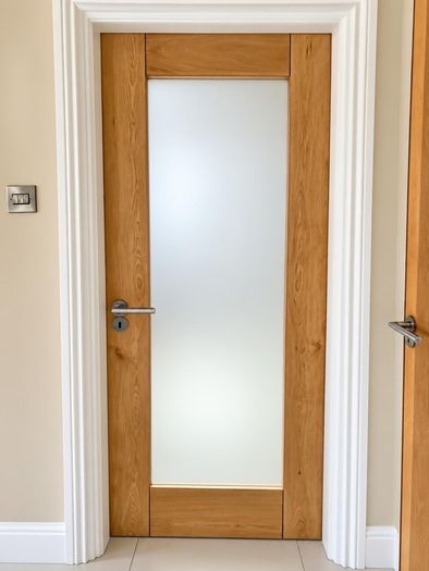 6 x Internal Doors Frosted Glass Panels & Handles Various Sizes