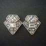 Art Deco Vintage Style Silver Earrings Image 2