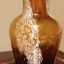 Vintage Bohemian Honey Brown Glass Flower Vase. Image 2
