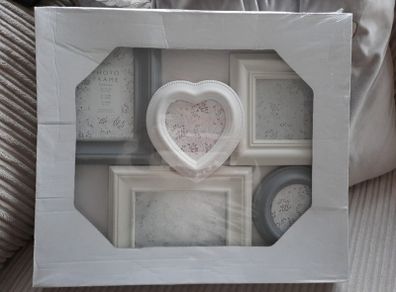 grey and white shabby chic photo frame
