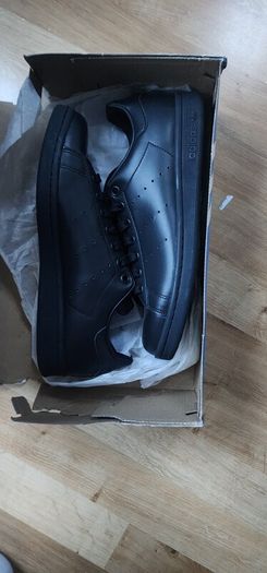 RRP 110 Eur NEW Adidas mens trainers shoes Stan Smith Black UK 7 EU 40 boxed