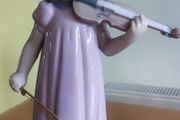 NAO by Lladro 1034 Girl with Violin Vintage Porcelain Figurine - MINT CONDITION