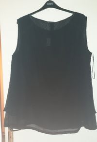 PLUS SIZE (26) Elvi Black Chiffon Dobby Top. New