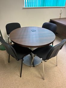 Small round boardroom/meeting table & 4 chairs