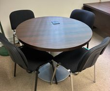 Small round boardroom/meeting table & 4 chairs