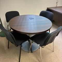 Small round boardroom/meeting table & 4 chairs