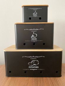 Onion, Potato and Garlic Storage Boxes (3 pcs)