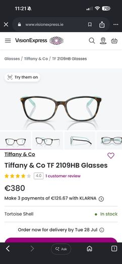 Tiffany & Co Glasses