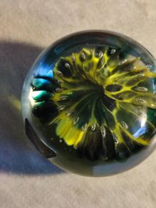 Kerry Irish Art Glass Paperweight Hand Blown in a Jade to Emerald Green 1980s