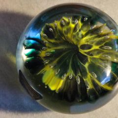 Kerry Irish Art Glass Paperweight Hand Blown in a Jade to Emerald Green 1980s