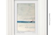 Grey Day, Poolbeg, Dublin Bay, A6 framed print by artist Helen Mathews