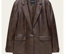 brown leather blazer