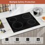 Induction Hob, 4 Cooking Zone, 60 cm, 7200W, Continuous Low Power Heating, Booster, 9 Heat Levels, Timer, Auto Shut-Off, Child Safety Lock, Pan Sensor,Hard Wired, No Plug Image 6