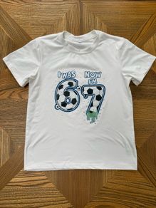Kids White Short Sleeved Birthday 6-7 meme T-Shirt