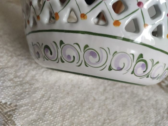 Vintage Hand-Painted Ceramic Fruit Bowl Made in Portugal