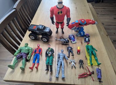 action figures and vehicles