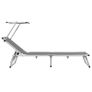 Folding Sun Loungers with Roof 2 pcs Aluminium&Textilene Grey Image 2