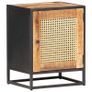 Bedside Cabinet 40x30x50 cm Rough Mango Wood and Natural Cane Image 9