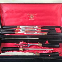 Sheffield E Parker & Sons 6 Steak Knives & 3 Piece Carving Set