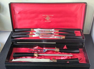 Sheffield E Parker & Sons 6 Steak Knives & 3 Piece Carving Set