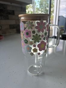 Stanley style drinking glass