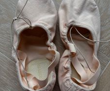 Split-Sole Canvas Demi-Pointe Ballet Shoes - salmon
