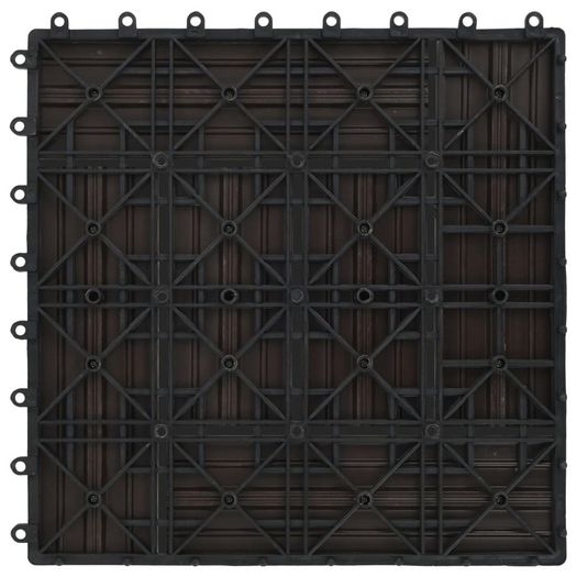 22 pcs Decking Tiles 30x30 cm 2 sqm WPC Dark Brown