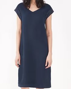 White Stuff navy linen summer dress