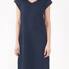 White Stuff navy linen summer dress