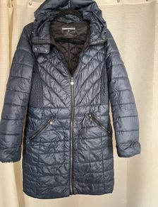 Navy Bernardo Puffer Coat With Hood