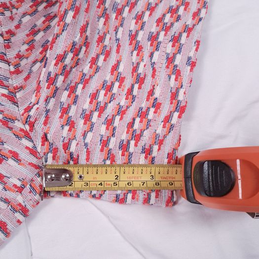 Milk & Honey Red Pink Textured Tweed High Waisted Shorts Size L