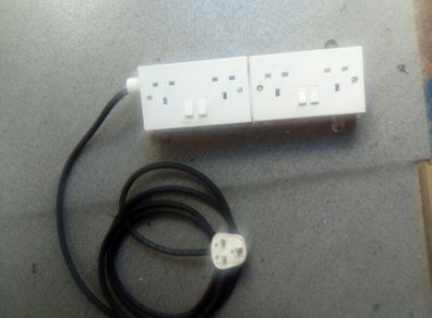 3. Metre.  Extension.  With.  2.  Sockets