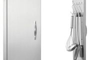 BBQ Access Door, 610x610 mm Double Outdoor Kitchen Door, Stainless Steel Flush Mount Door, Double Wall Vertical Door with Handles and Hooks, for BBQ Island, Grilling Station, Outside Cabinet