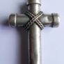Vintage 925 Sterling Silver large Cross Pendant and Chain length 20" - 22g Image 10
