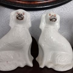 Antique Staffordshire mantel dogs