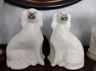 Antique Staffordshire mantel dogs