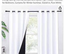 White blackout curtains