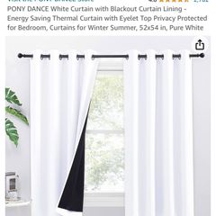 White blackout curtains