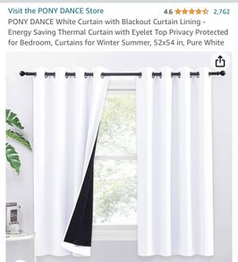 White blackout curtains