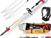 BU-KO 52cc Long Reach Petrol Hedge Trimmer and Pruner Saw with 3X 75cm Extension Pole, Ultimate Garden Tool for Precision Cutting, Trim Hedges and Prune with Ease