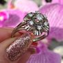 Antique Art Deco 18ct Gold and  Diamond Daisy Ring Image 6