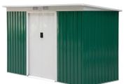 NEWS SALE 9ft x 4ft Corrugated Garden Metal Storage Shed Outdoor Equipment Tool Box with Foundation Ventilation &amp; Doors FREE SHIPPING