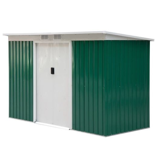 9ft x 4ft Corrugated Garden Metal Storage Shed Outdoor Equipment Tool Box with Foundation Ventilation & Doors (FREE SHIPPING)