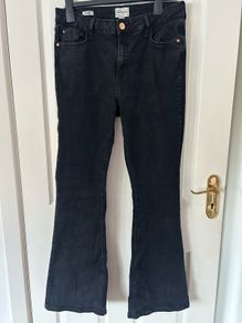 River Island Black Flare Jeans Size 16