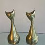 Pair of Mid Century Brass Siamese Cats, Vintage Figurines Image 5
