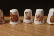 Cute Animal Bone China Thimbles Collection