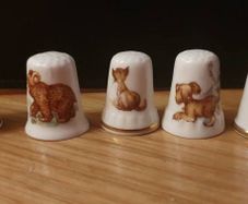 Cute Animal Bone China Thimbles Collection