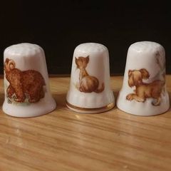 Cute Animal Bone China Thimbles Collection