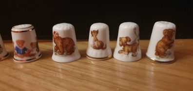 Cute Animal Bone China Thimbles Collection